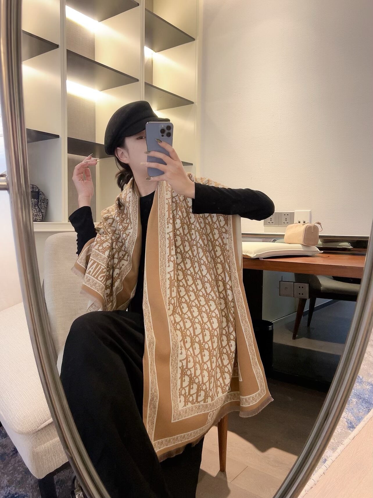 Big square scarf, scarf, shawl, blanket, three uses