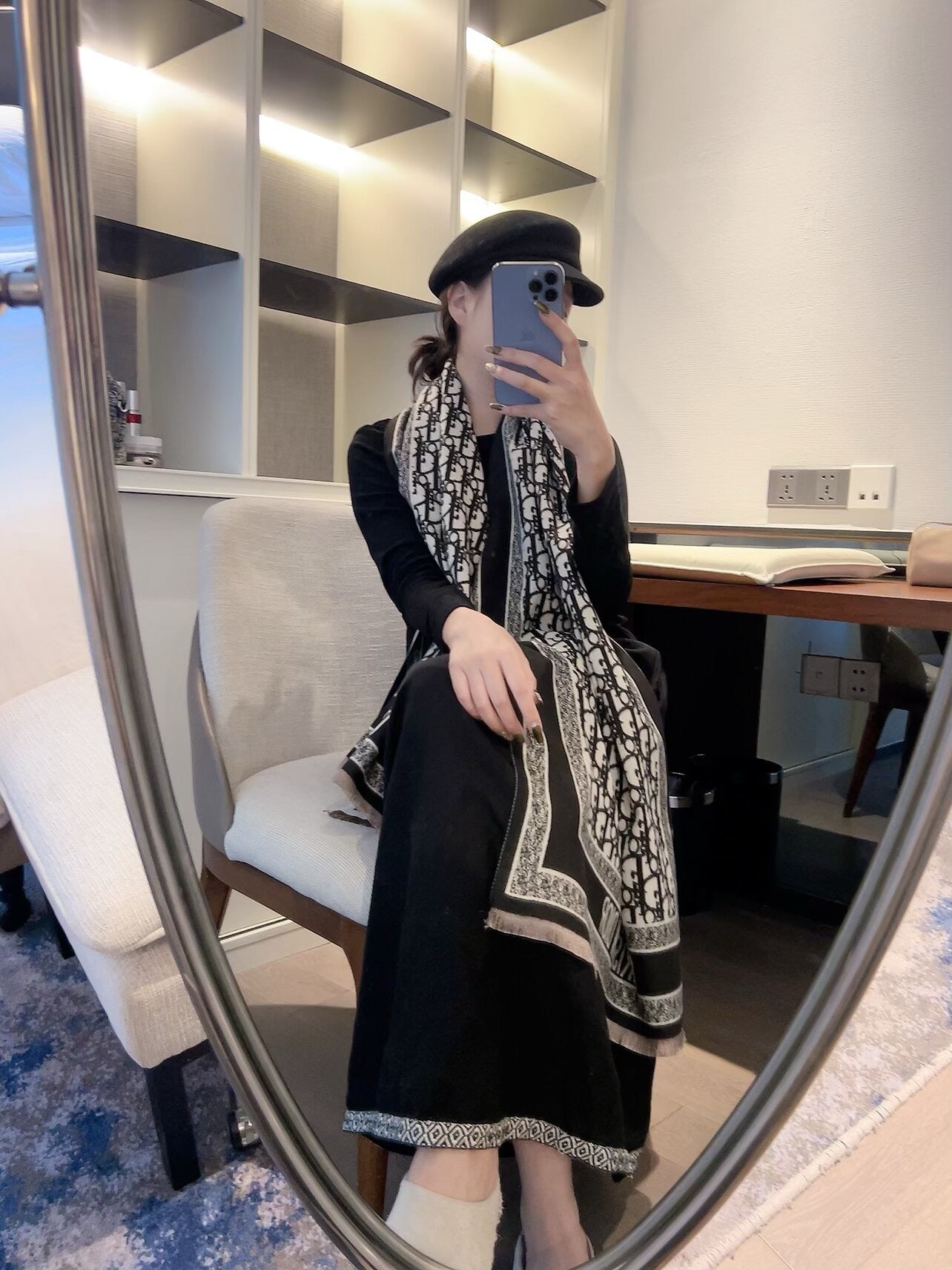 Big square scarf, scarf, shawl, blanket, three uses