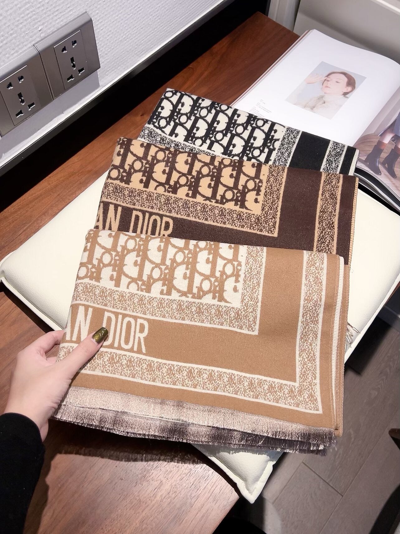 Big square scarf, scarf, shawl, blanket, three uses