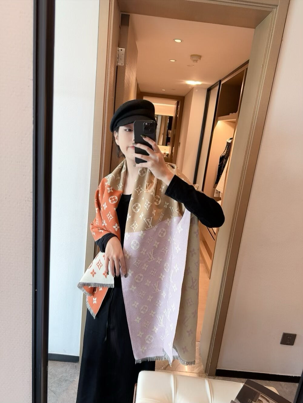 👑 Cashmere gradient jacquard classic design long scarf