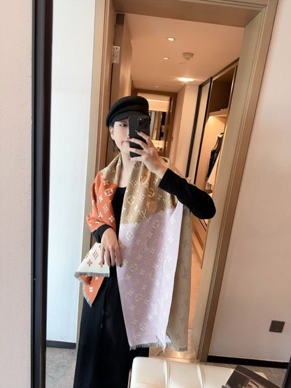 👑 Cashmere gradient jacquard classic design long scarf