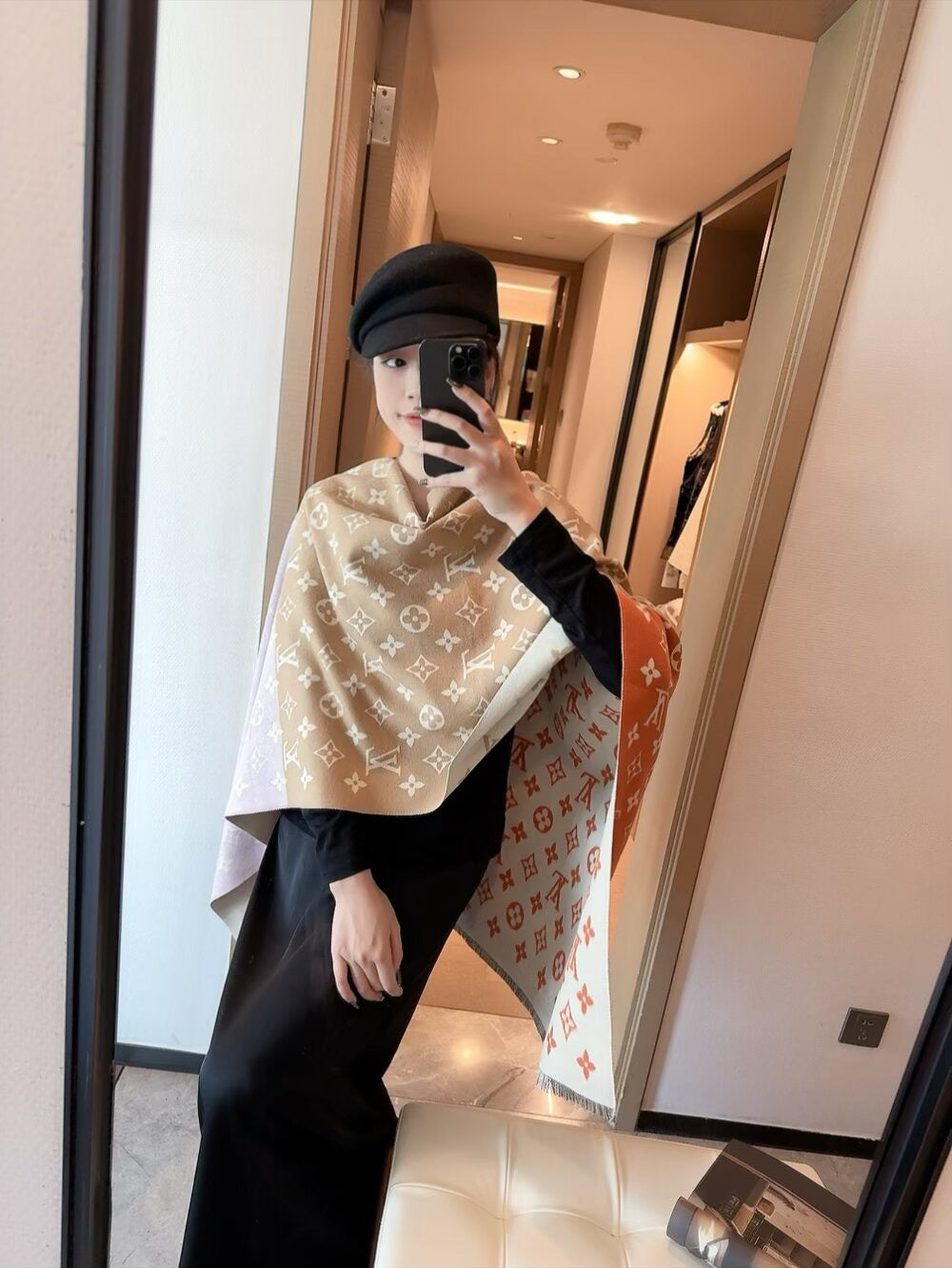 👑 Cashmere gradient jacquard classic design long scarf