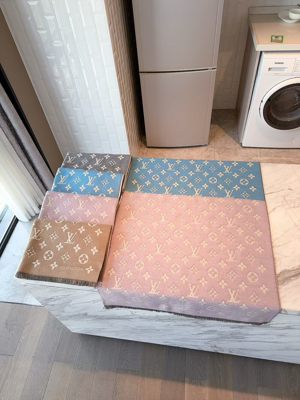 👑 Cashmere gradient jacquard classic design long scarf