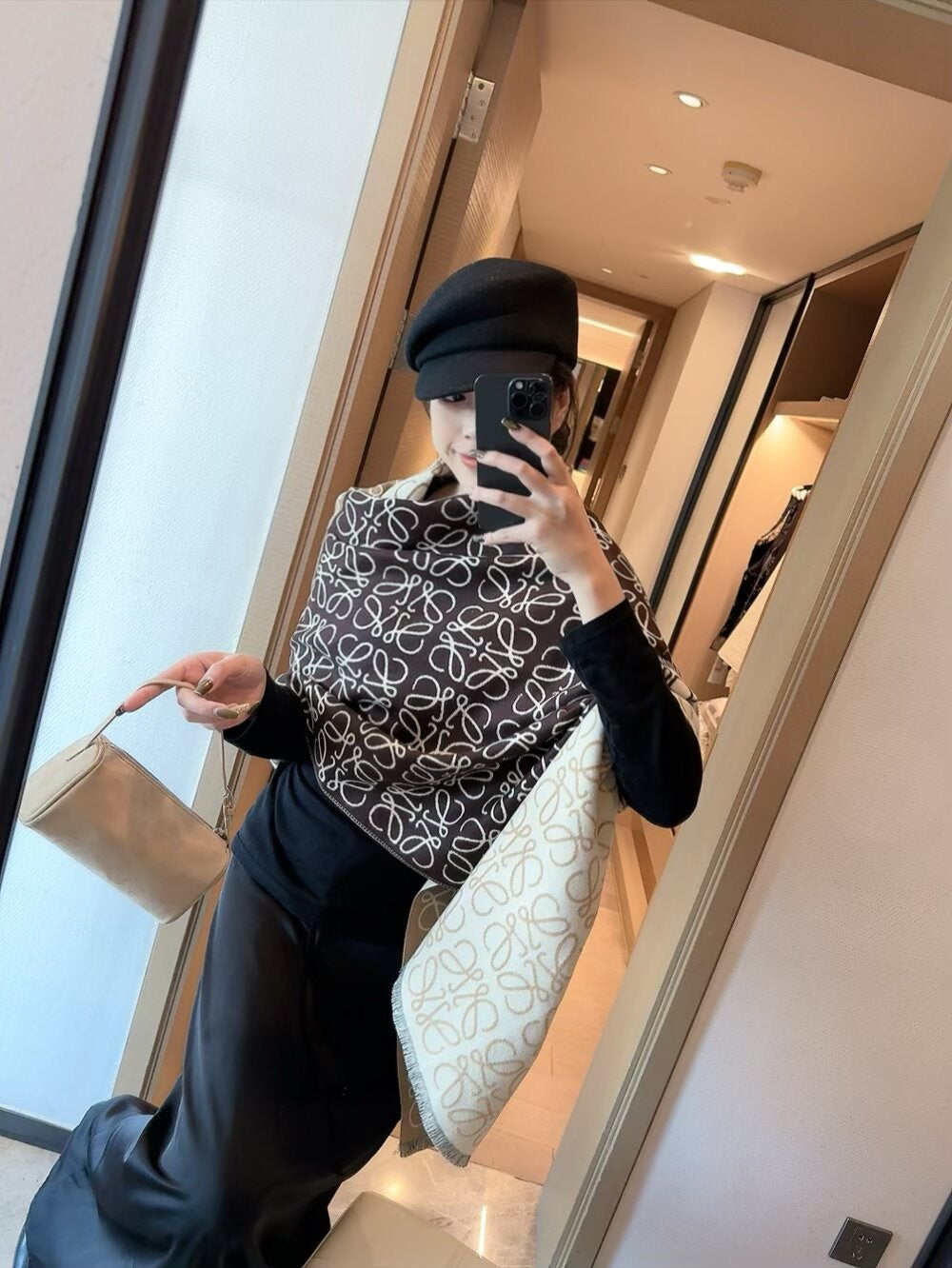 The scarf is very soft, delicate, and comfortable, with mild water ripples!