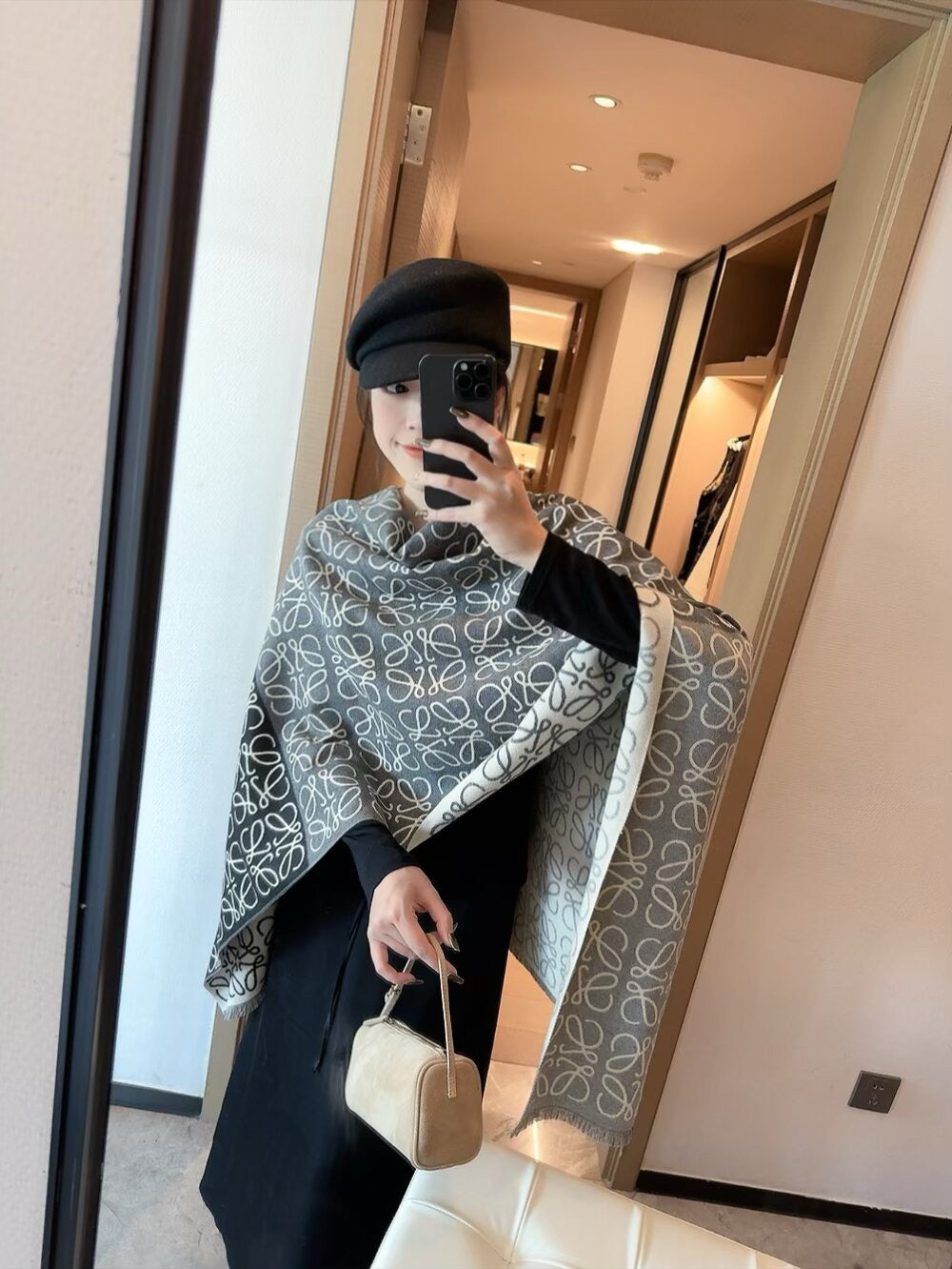 The scarf is very soft, delicate, and comfortable, with mild water ripples!