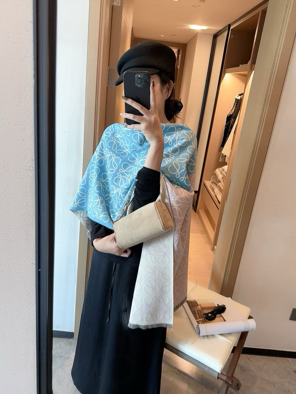 The scarf is very soft, delicate, and comfortable, with mild water ripples!