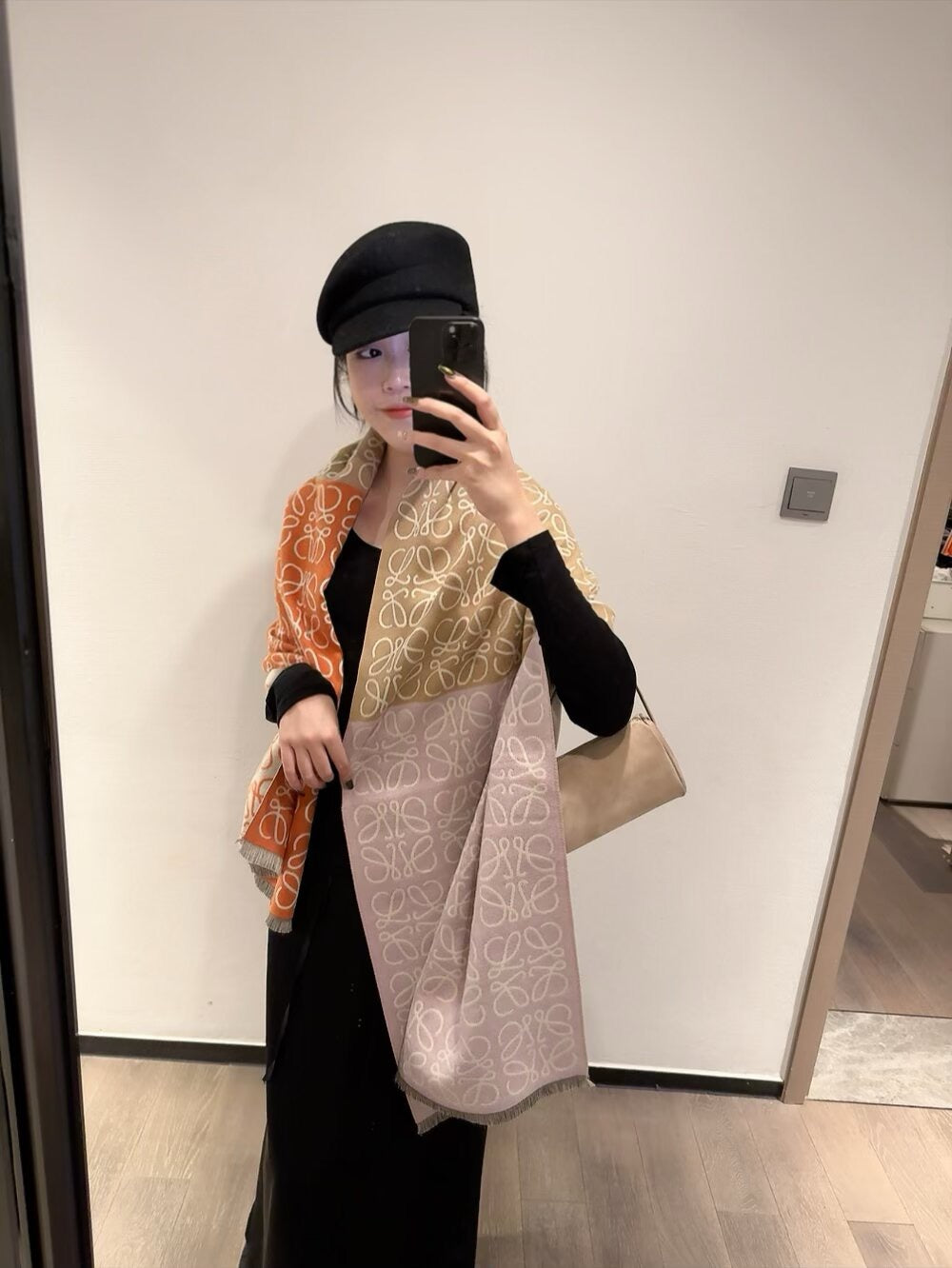 The scarf is very soft, delicate, and comfortable, with mild water ripples!