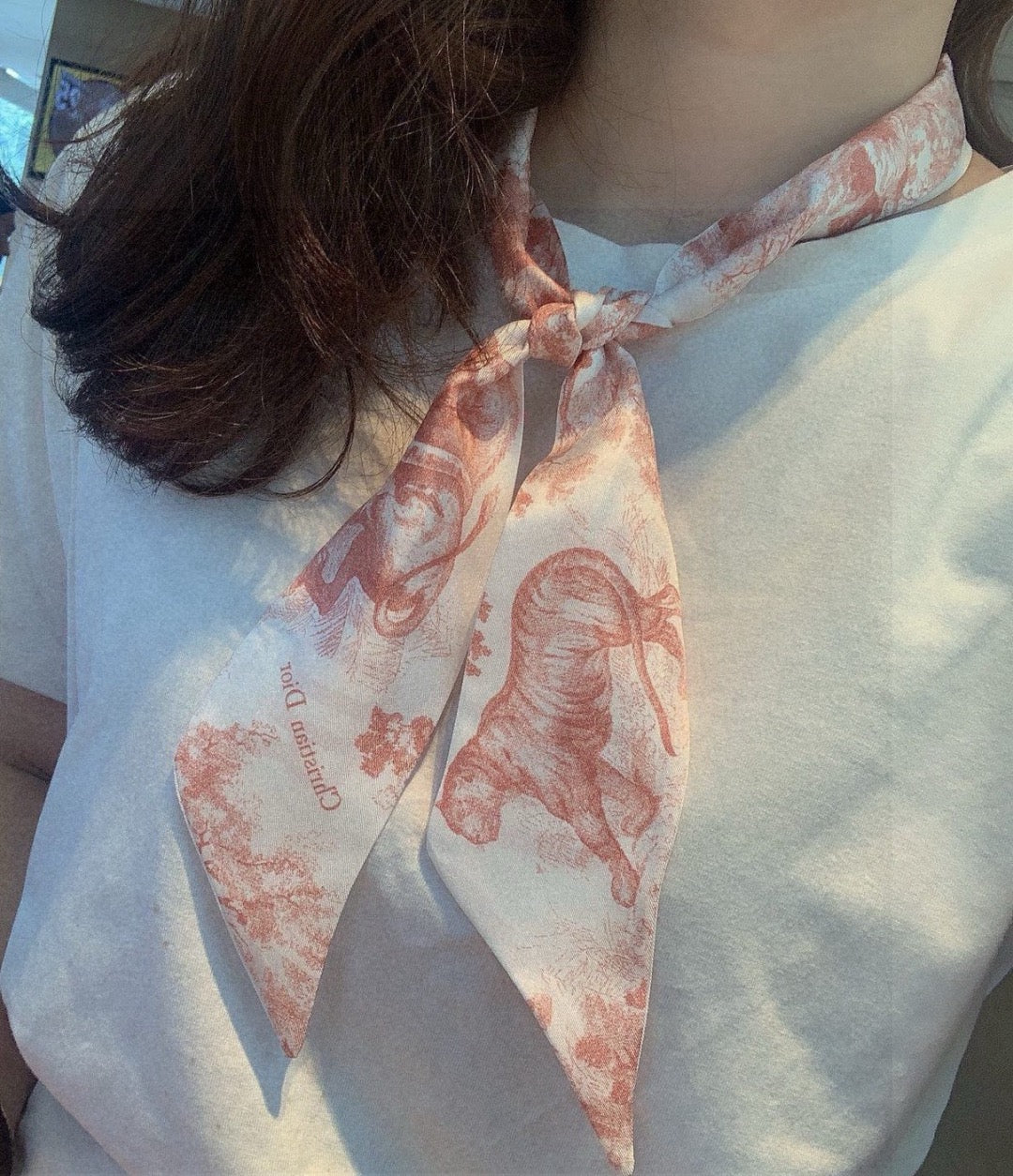 New twill silk square scarf
