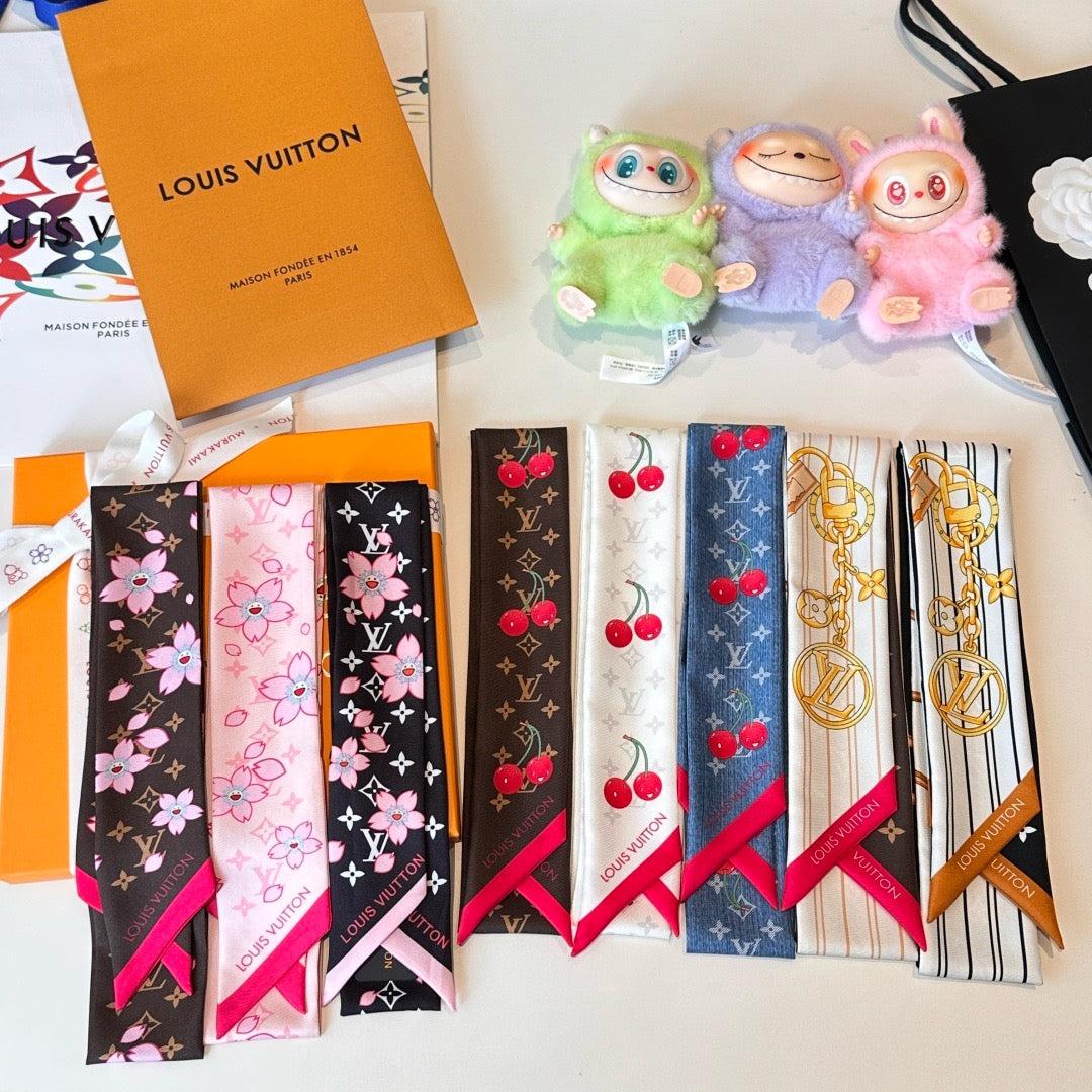 Silk twill long scarf headband 🎀