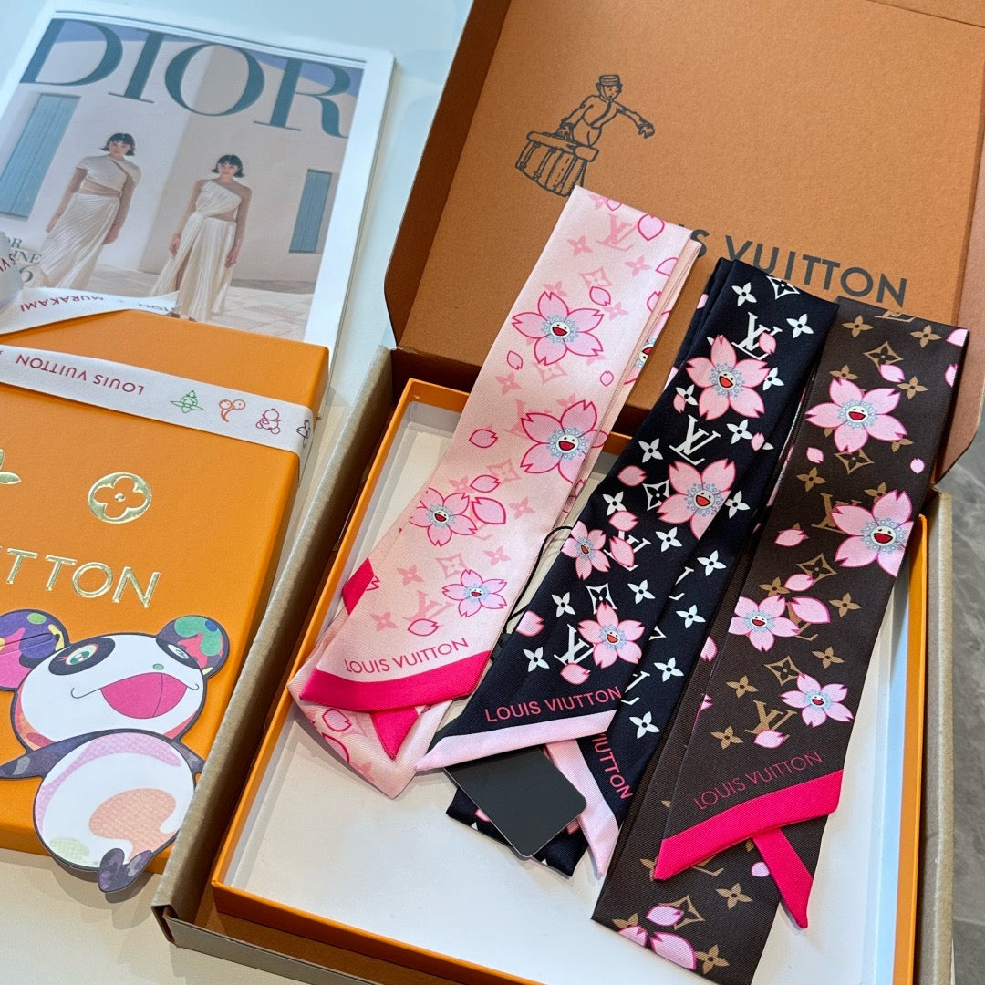 Silk twill long scarf headband 🎀