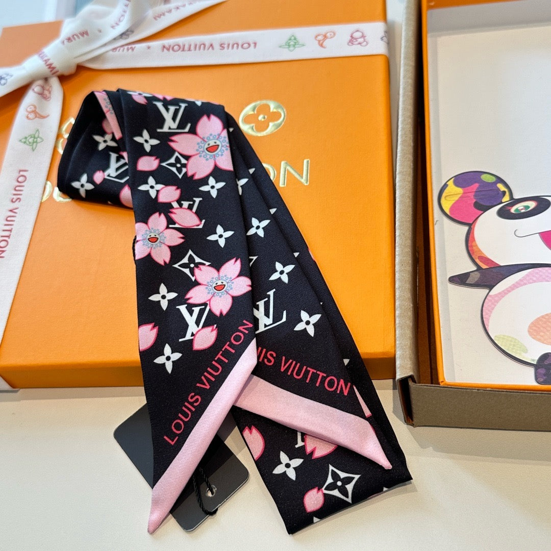 Silk twill long scarf headband 🎀