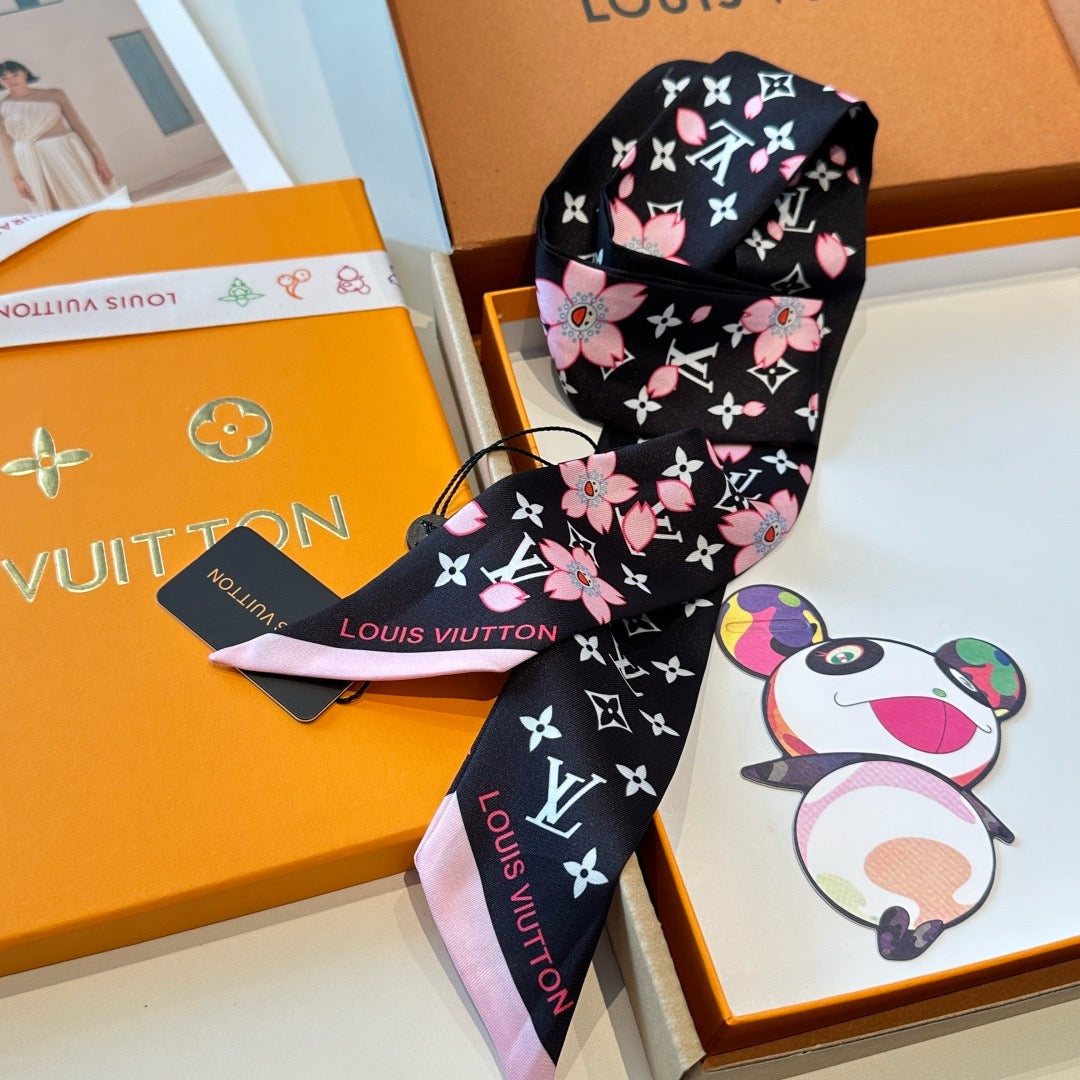 Silk twill long scarf headband 🎀