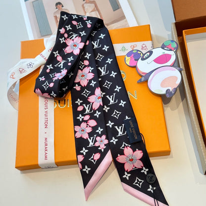 Silk twill long scarf headband 🎀