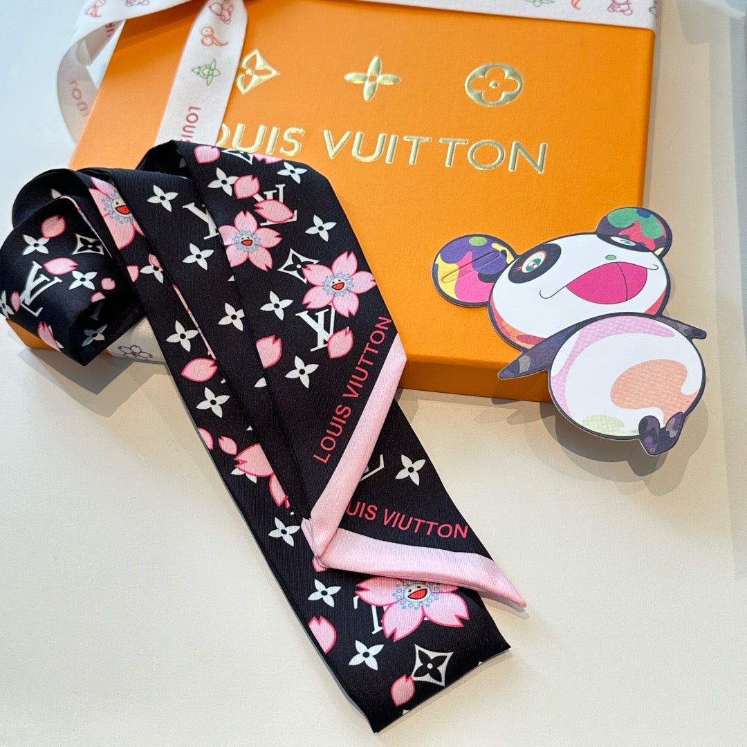 Silk twill long scarf headband 🎀