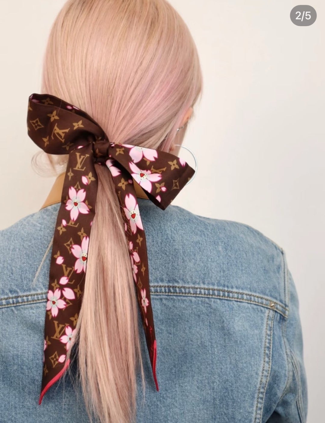 Silk twill long scarf headband 🎀