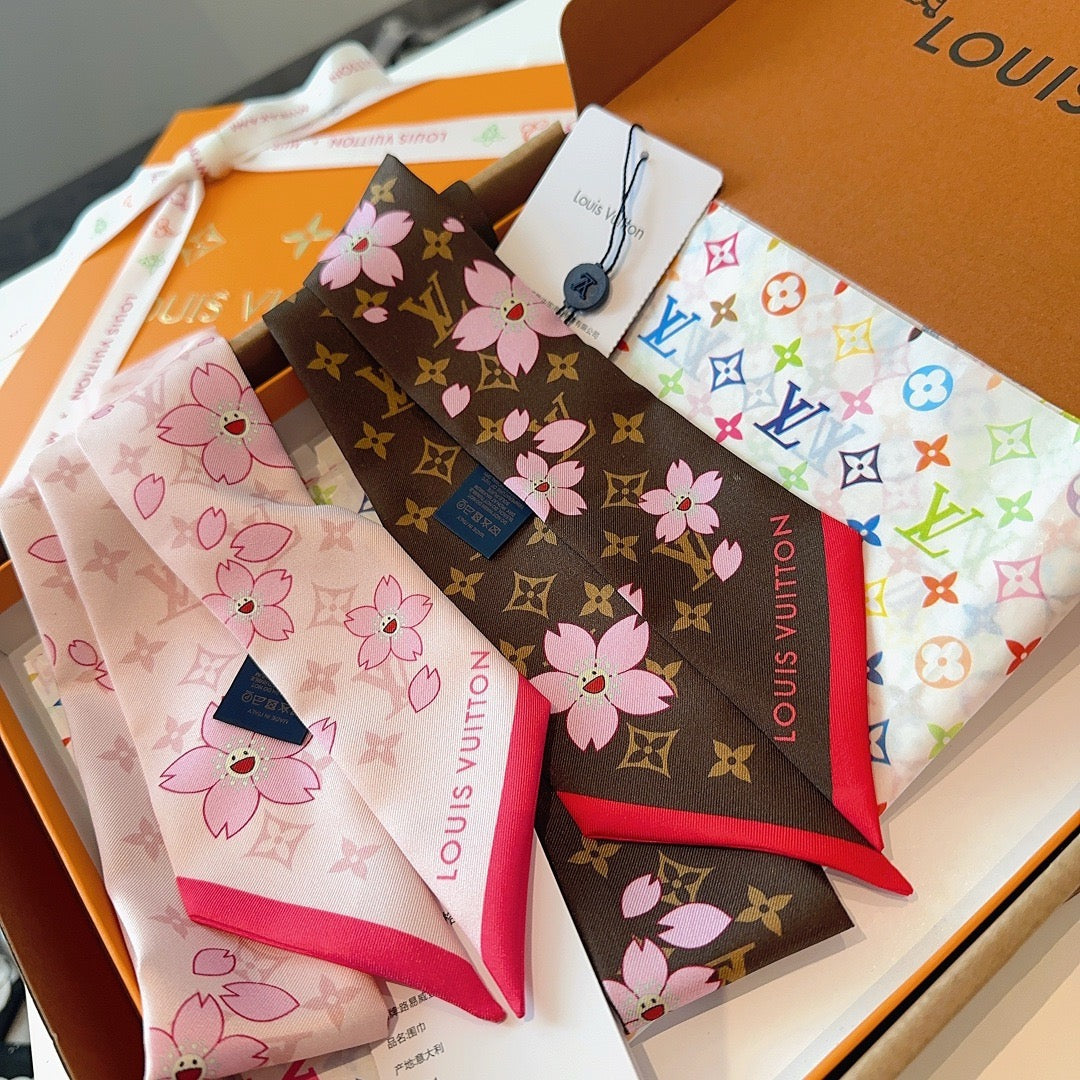 Silk twill long scarf headband 🎀