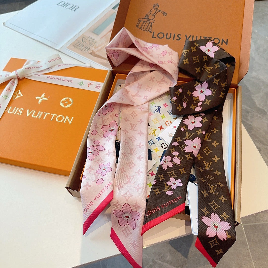 Silk twill long scarf headband 🎀