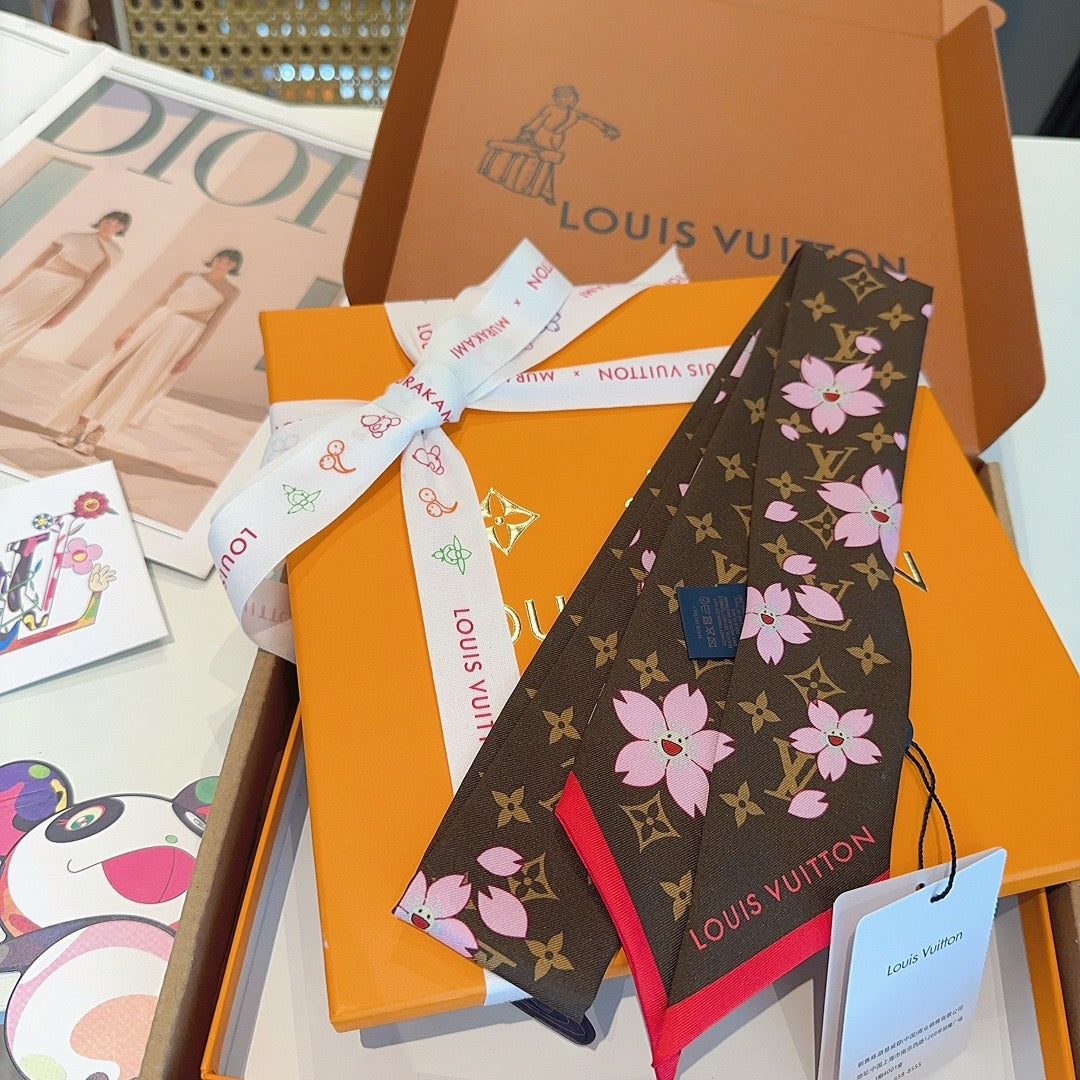 Silk twill long scarf headband 🎀