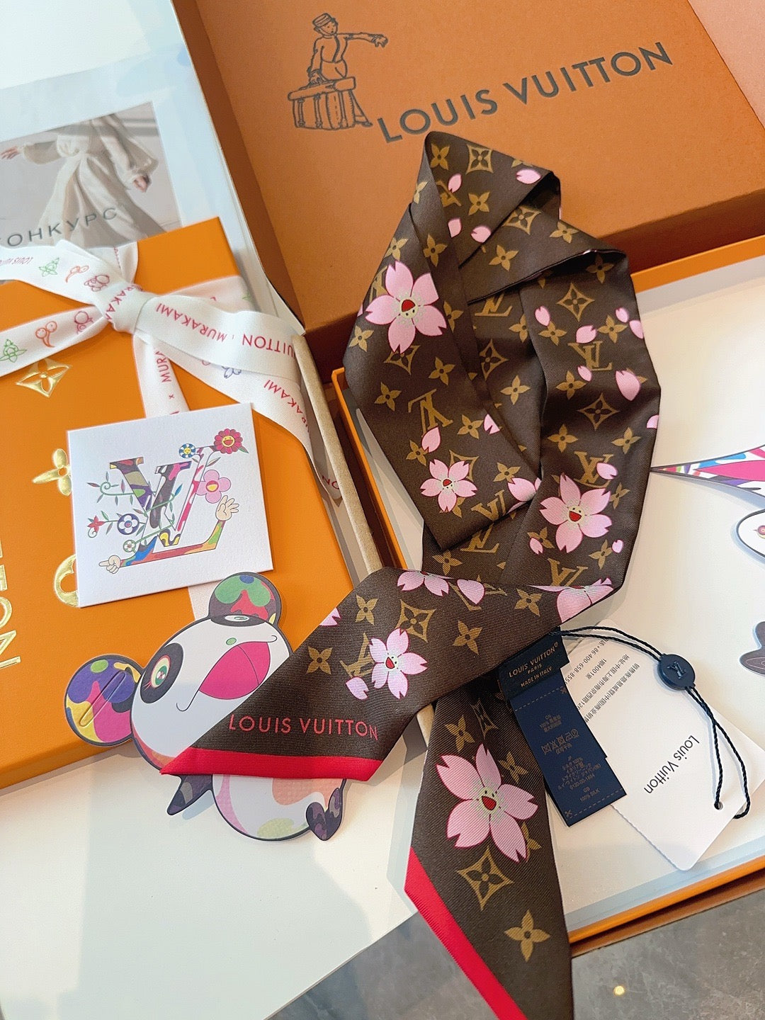 Silk twill long scarf headband 🎀