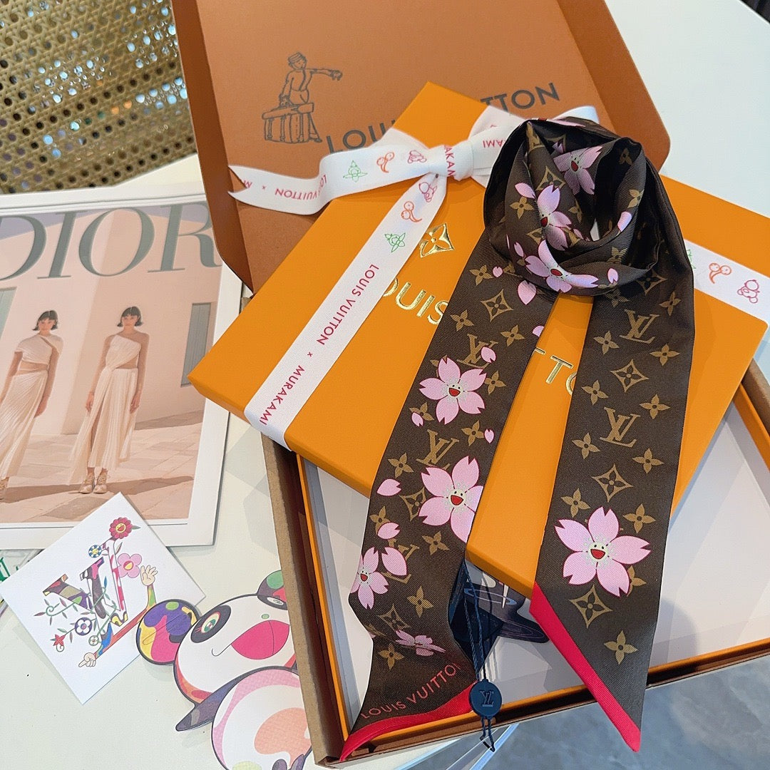 Silk twill long scarf headband 🎀