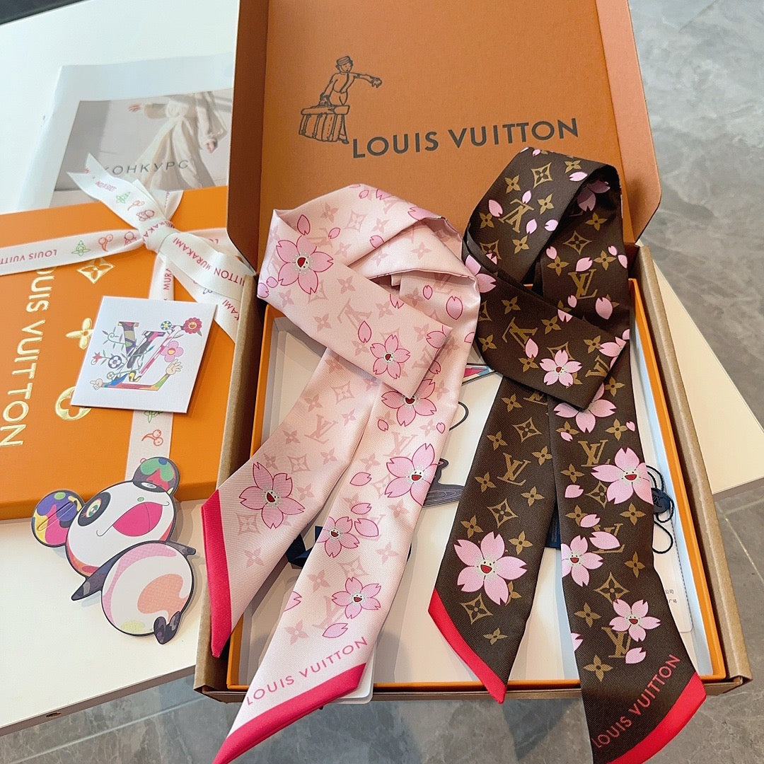 Silk twill long scarf headband 🎀