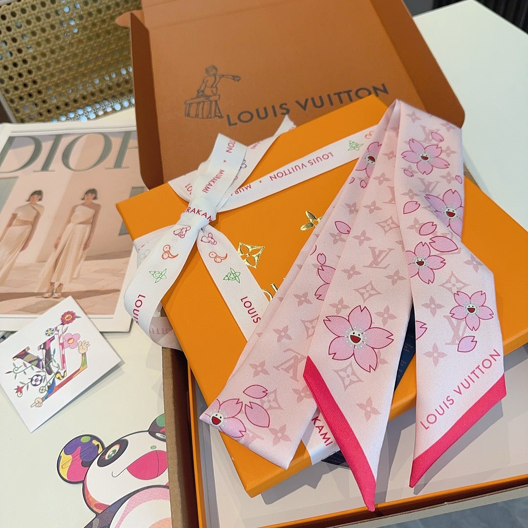 Silk twill long scarf headband 🎀