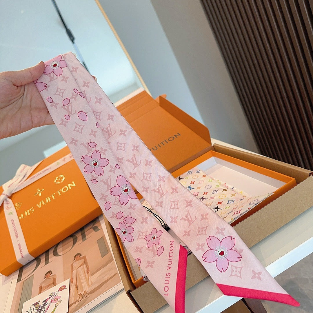 Silk twill long scarf headband 🎀