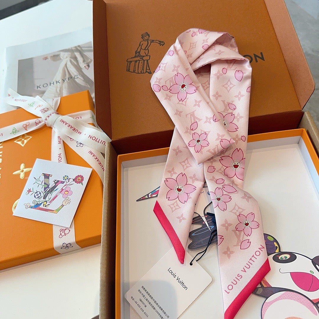 Silk twill long scarf headband 🎀