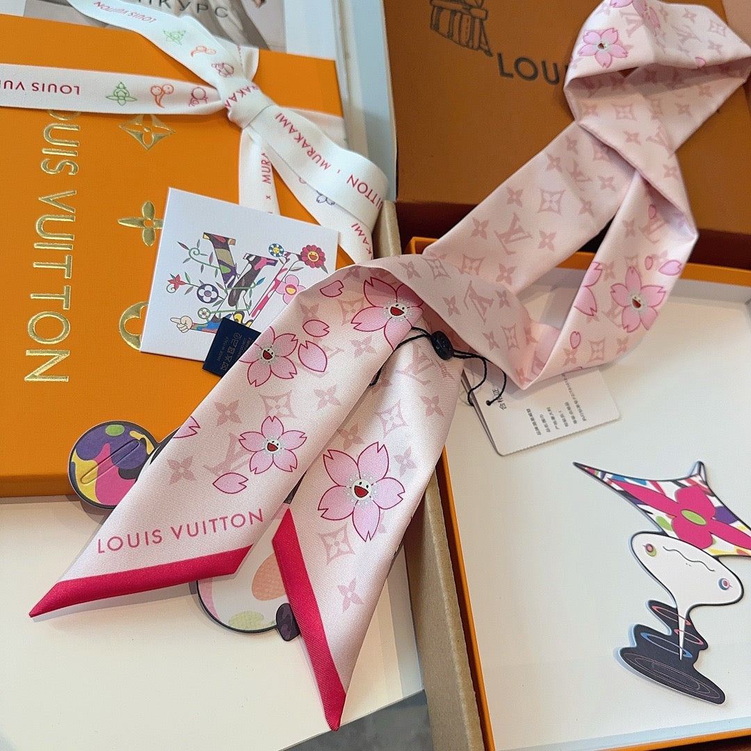 Silk twill long scarf headband 🎀