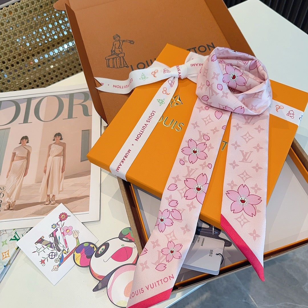 Silk twill long scarf headband 🎀