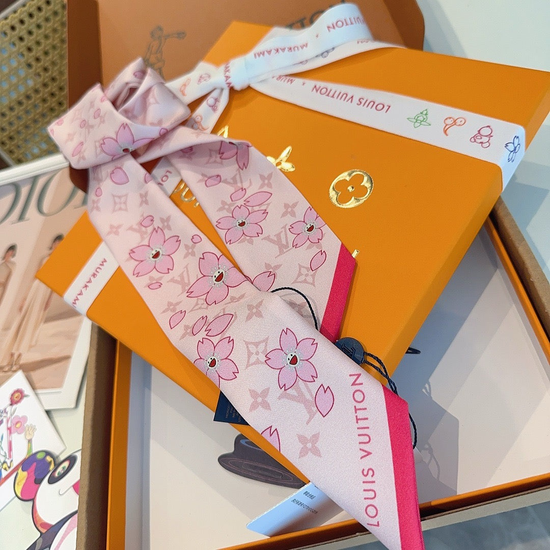 Silk twill long scarf headband 🎀