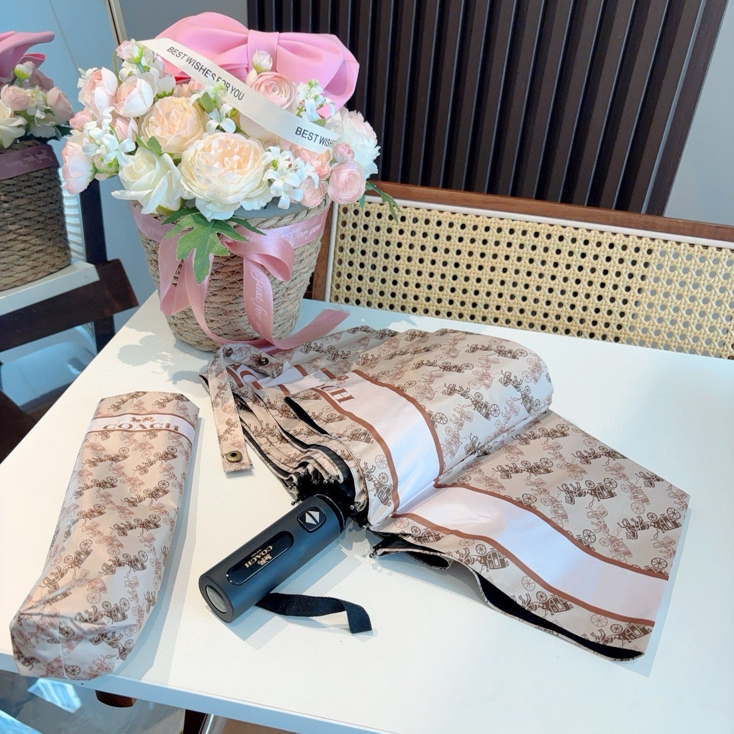 Summer new fully automatic folding umbrella for sunny weather