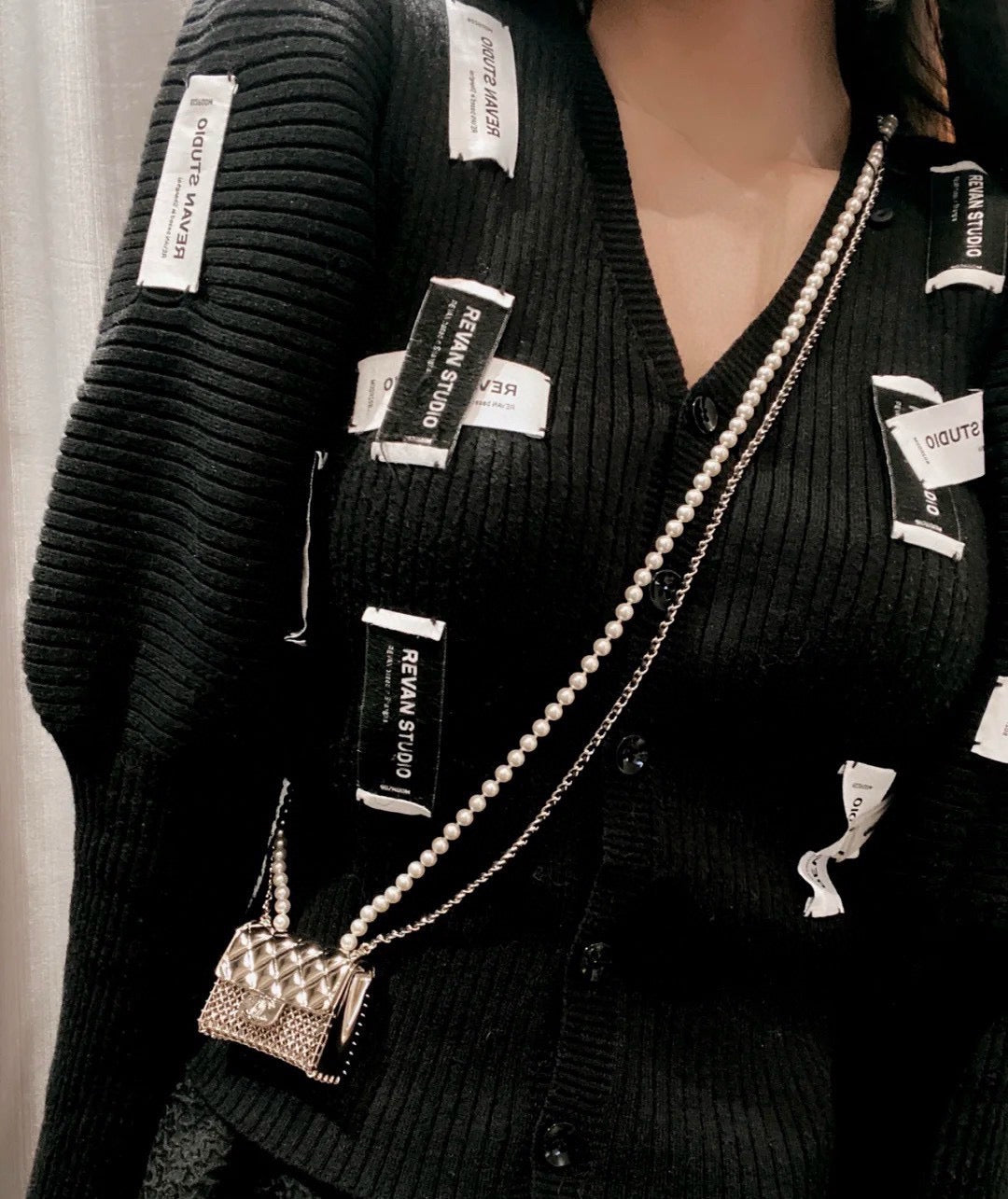 Classic double-layer pearl crossbody metal bag