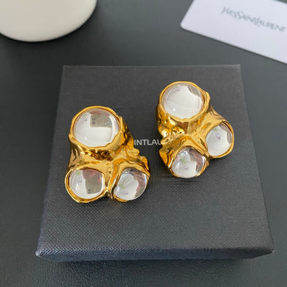 Retro geometric irregular design resin ear clip