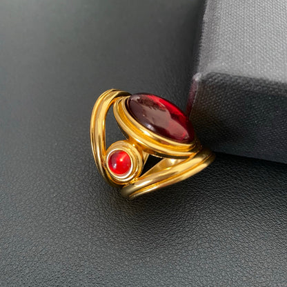 Vintage resin wide hollow ring