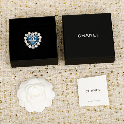 Fragrant Blue Love Pearl Water Diamond Brooch