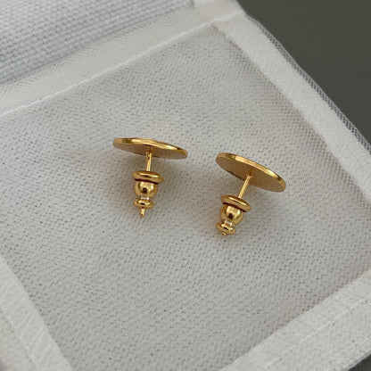 Small round brand earrings