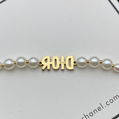 Zircon Alphabet Pearl Bracelet