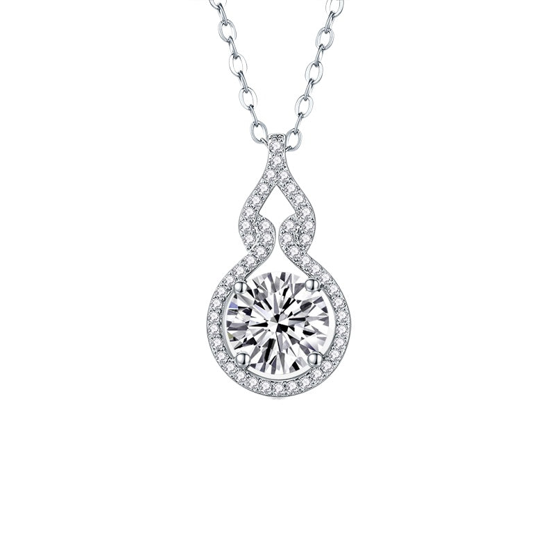 925 silver inlaid moissanite water drop necklace six-claw pendant collarbone chain
