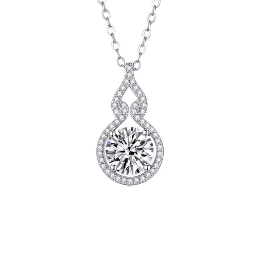 925 silver inlaid moissanite water drop necklace six-claw pendant collarbone chain