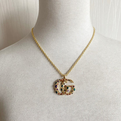 Irregular Colored Letter Pendant Necklace