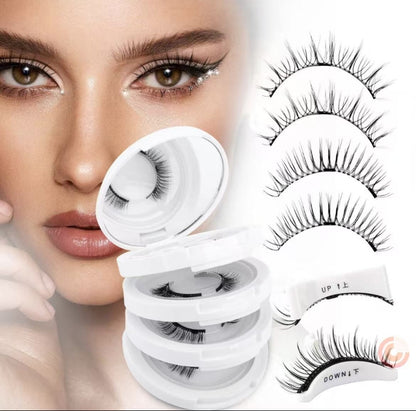 Magnetic Eyelashes with Applicator,2025 New Reusable Magnetic Eyelashes Natural Look No Glue or Liner Needed,Upgraded Soft Lashes for Daily Use(Camellia+Simple)