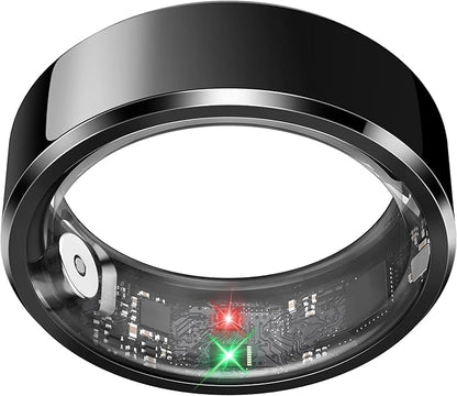 Smart Ring for Men Women, Health Fitness Tracker with Heart Rate/Blood Pressure/Blood Oxygen Monitor,Sleep Tracker,Pedometer, No Subscription, IP68 Waterproof Ring for iPhone&Android