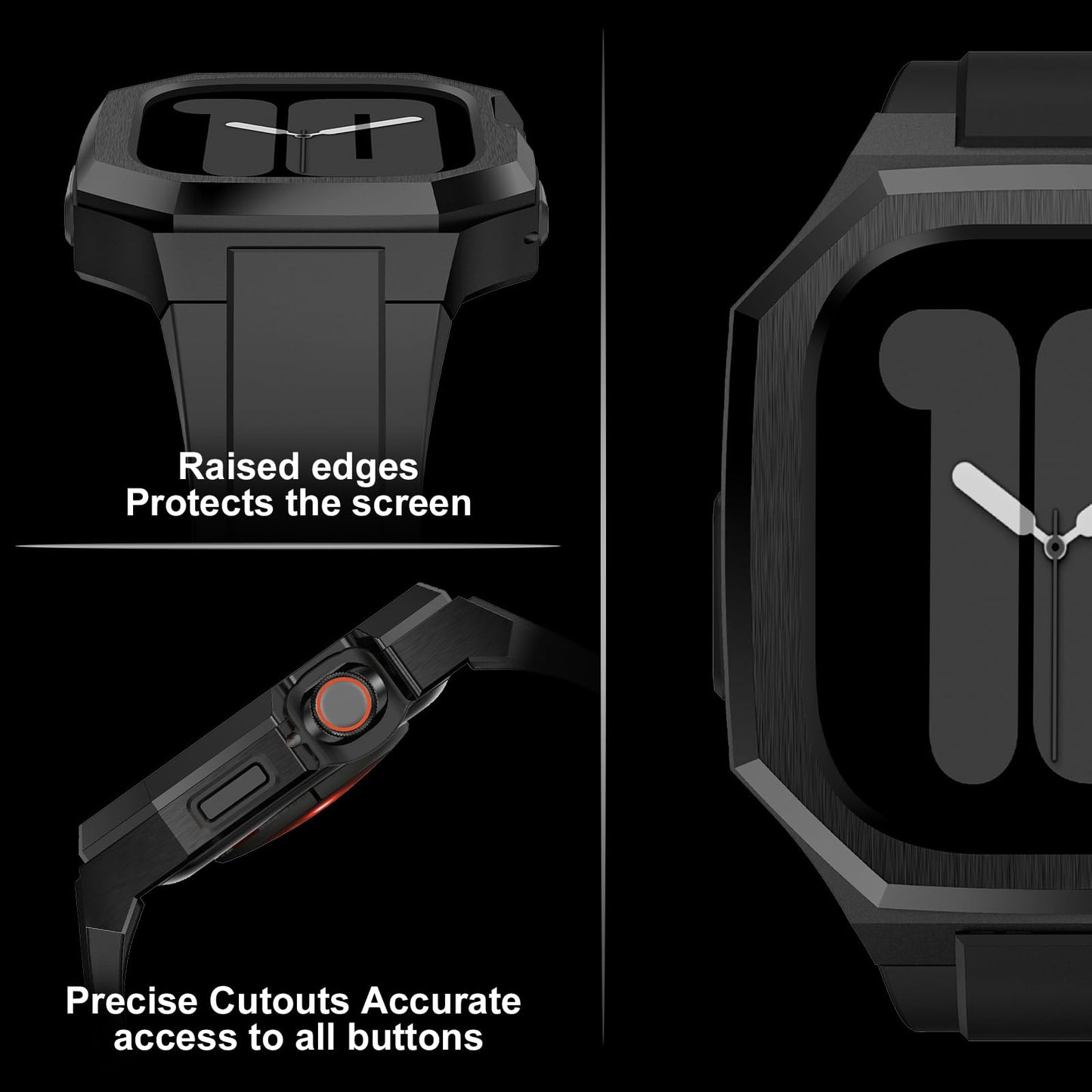Luxury Black Metal Case with Band