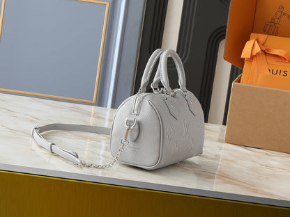 Grey embossed leather bag