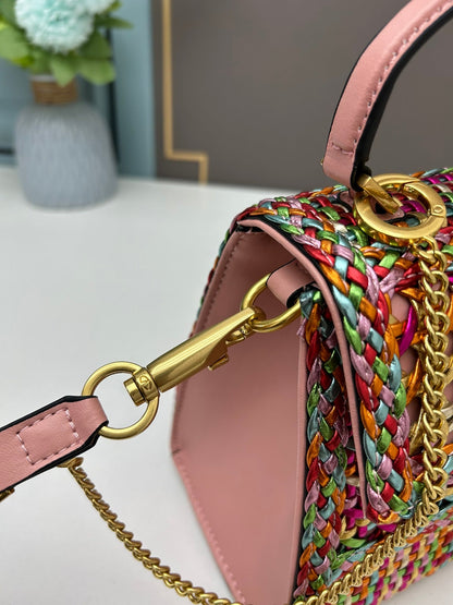 Cowhide woven bag