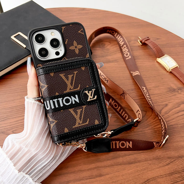 Retro Leather Wallet Lanyard Case