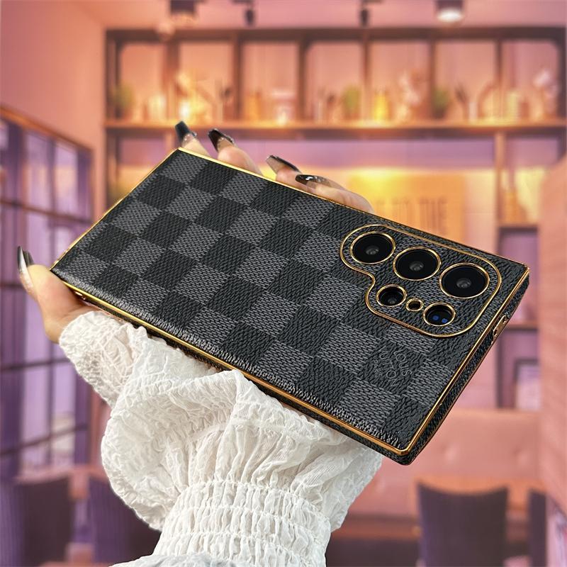 Electroplating Leather Embossed Samsung Case