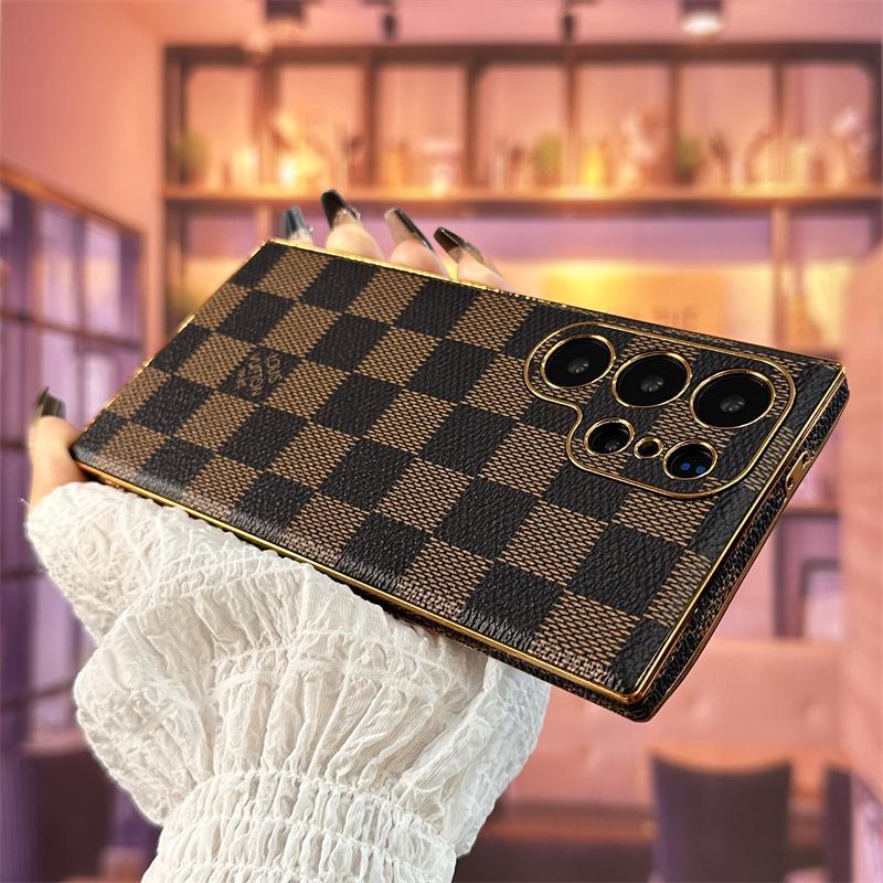Electroplating Leather Embossed Samsung Case