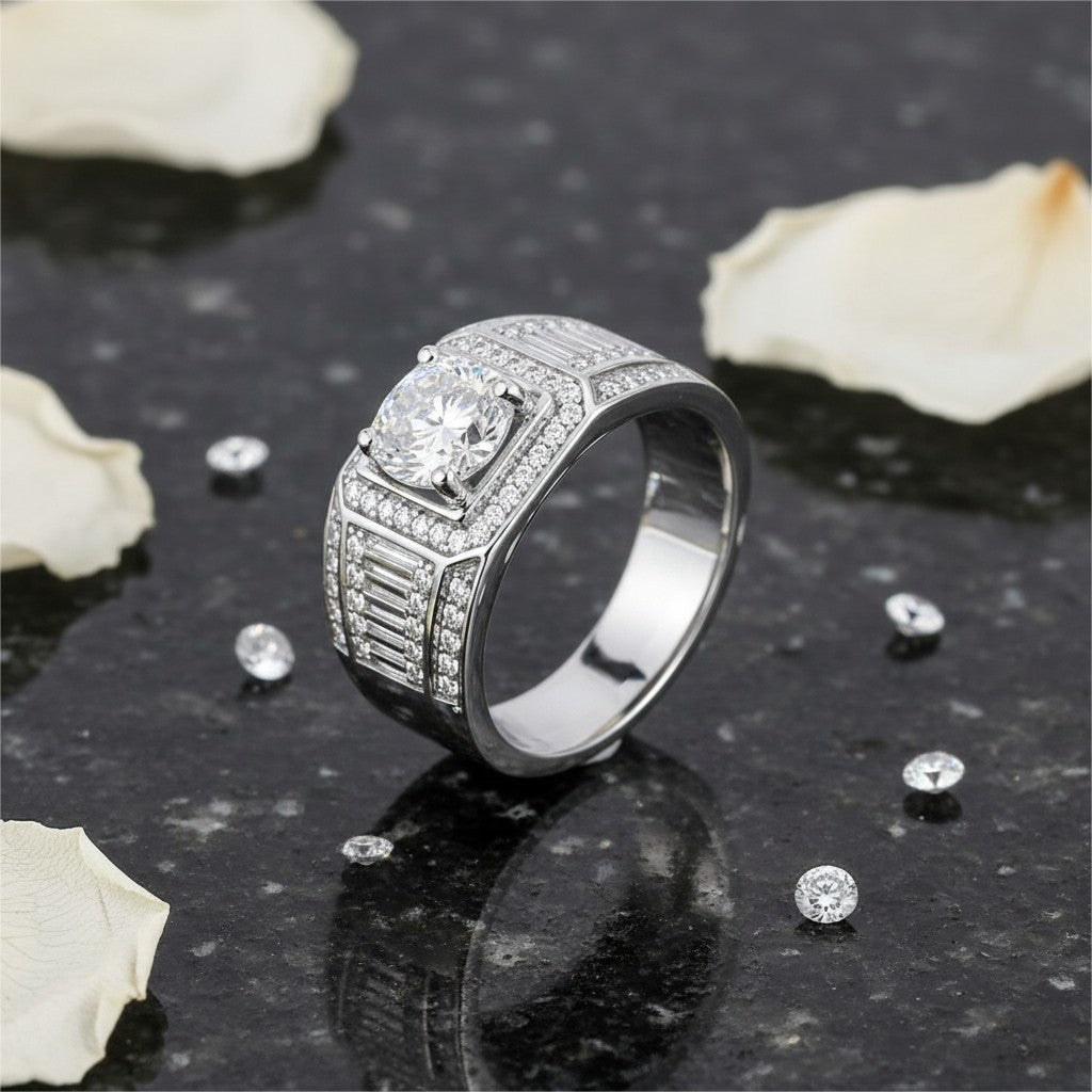 Hot-selling moissanite men's ring domineering mechanical style personalized design jewelry